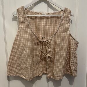 Aerie Off-Duty poplin tie front tank top